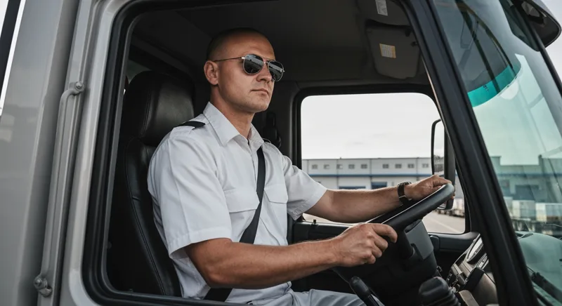 Șofer profesionist la volanul unui camion